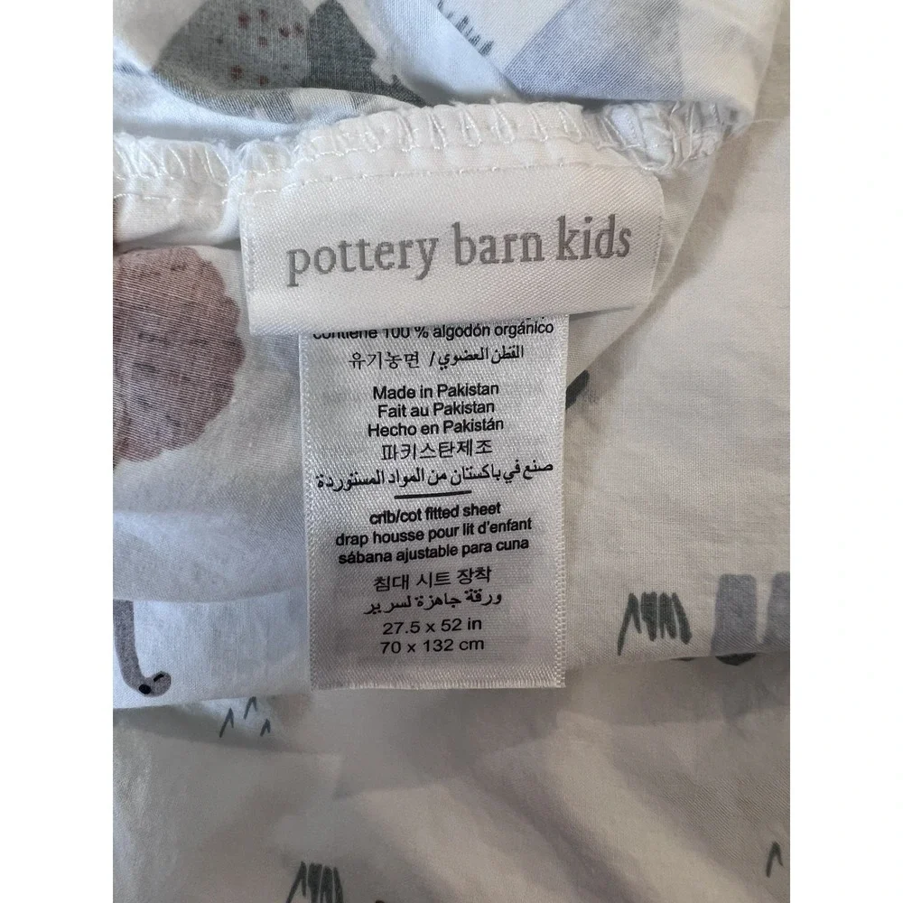 Pottery Barn Kids Dillondino Organic Cotton Crib Fitted Sheet Dinosaur Nursery